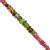 24cts Multi-Colour Tourmaline Graduated Faceted Rondelle Approx 2.5x1 to 5x3mm, 20cm Strand