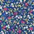 Country Floral Red Berries on Blue Fabric 0.5m Exclusive