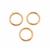 Gold Plated Base Metal Closed Jump Rings, Approx OD: 10mm, 3pcs 