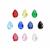 Mixed Colour Pear Shaped Glass Stone to fit Snaptites (10pcs)