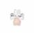 925 Sterling Silver Clover Pendant with Rose Quartz, Approx 15mm (Pack of 1)
