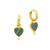 Gold 925 Sterling Silver Earring Set with Malachite Approx 8mm (1Pair)