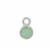 925 Sterling Silver May Birthstone Round Charm with 0.04cts Sakota Emerald, Approx 3mm