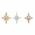 925 Sterling Silver Ocean Star Pendant Set with Aquamarine, Approx 3x4mm with White Topaz, Approx 14mm, 1pc