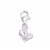 925 Sterling Silver Butterfly Lobster Claw Charm Peg with Cubic Zirconia