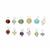 925 Sterling Silver Birthstone Charms, 12pcs
