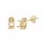 Gold Plated 925 Sterling Silver Oval Earrings Mount (To fit 7x5mm gemstone) Inc. 0.02cts White Zircon Brilliant Cut Rounds 1.25mm- 1pair