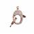 Rose Gold Plated Base Metal CZ Clasp Clip Design, 1PC