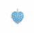 925 Sterling Silver Heart Shaped Locket Pendant 21x19mm with 2.5mm Turquoise Round Cabs