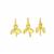 Gold 925 Sterling Silver Bail with Flower Bead Cap and Peg, Approx 10x8mm (pack of 3pcs)