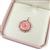 925 Sterling Silver Conch Donut w/ White Topaz & Pale Pink Pendant Box