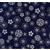 Anan Silver Floral on Navy Fabric Metallic 0.5m