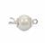 925 Sterling Silver Freshwater Cultured Pearl Box Clasp, Approx 10mm