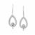 925 Sterling Silver Pear Earring Pair Approx 25x10mm with White Topaz 