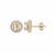 Gold Plated 925 Sterling Silver Round Earrings Mount (To fit 5mm gemstones) Inc. 0.04cts White Zircon Brilliant Cut Round 1mm - 1Pair