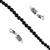 Dazzle Liquorish - 2x 925 Sterling Silver Magnetic Clasp & 1m Strand Black Tourmaline Rounds