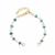 Gold Plated 925 Sterling Silver Sleeping Beauty Turquoise Beaded Bracelet with 1inch extender, total length 7inch 