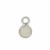 925 Sterling Silver October Birthstone Round Charm with 0.04cts White Opal, Approx 3mm
