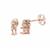 Rose Gold Plated 925 Sterling Silver Oval Earring Mount (To fit 5x3mm Gemstone) Inc. 0.08cts White Zircon Brilliant Cut Round 1.25mm- 1pair