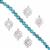 Light Breeze - Turquoise Round Smooth Approx 6mm & 925 Sterling Silver filigree Connectors (Pack of 5)