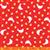 Farm Friends Tossed Chicks Red Fabric 0.5m