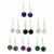 Natural Selection - 925 Sterling Silver 7 Gemstone Round Ball Earrings, Lapis Lazuli, Amethyst, Malachite, Spinel, Rose Quartz, Fluorite, Clear Quartz