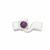 925 Sterling Silver Hook Clasp (11x21mm) with Round Amethyst Cabochon 5mm