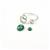 925 Sterling Silver Adjustable Ring with Malachite Approx 10x8 & 5mm  