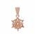 Rose Gold Plated 925 Sterling Silver Flower Multi Gemstone Round Pendant Mount (To fit 3mm gemstone)- 1pcs