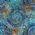Dan Morris Twilight Collection Spiral Floral Turquoise Fabric 0.5m