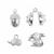 Silver Plated Base Metal Autumn Charm Pack, Approx 15mm (4pcs)