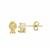 Gold Plated 925 Sterling Silver Oval Earrings Mount (To fit 4x3mm gemstones) Inc. 0.02cts White Zircon Brilliant Cut Round 1.50mm - 1 Pair