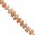 95cts Peach Moonstone Graduated Faceted Unusual Tumble Approx 8.5x3 to 11x6.5, 15cm Strand with Spacer