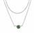 925 Sterling Silver 2 Row Cable chain Necklace with Sakota Emerald charm 16