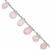 75cts Rose Quartz Top Side Drill Graduated Faceted Pear Approx 11x6.5 to 18x10mm, 23cm Strand with Spacers