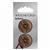 Brown Milward Carded Button 25mm Pack of 2