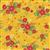 Heather Peterson Indigo Garden Floral Yellow Fabric 0.5m