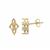 Gold Plated 925 Sterling Silver 4 Stone Oval Earrings Mount (To fit 4x3mm gemstone)- 1pair