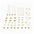 Gold Plated 925 Sterling Silver Findings Pack With Cubic Zirconia Heart Headpins 40pc 