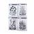 New Creative Expressions Floral Centrepiece Rubber Stamps 4 in x 6 in - Set of 4