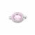 Silver Plated Base Metal Rhinestone Box Clasp with Pink Stone 