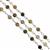 Brass Silver plated Chain With 15cts Multi Tourmaline Approx 3mm, 1 Meter With Spool (Pack of 1)