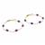 Gold Plated 925 Sterling Silver Beaded Bracelet with Dyed Purple Freshwater Cultured Rice Pearls, Approx 8