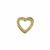 Gold Plated 925 Sterling Silver Heart Jump Ring with White Topaz, Approx 9mm, 1pc