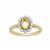 Gold Plated 925 Sterling Silver Oval Ring Mount (To fit 6x4mm gemstones) Inc. 0.18cts White Zircon Brilliant Cut Round 1.30mm- 1 Pcs
