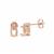 Rose Gold Plated 925 Sterling Silver Oval Earring Mount (To fit 7x5mm Gemstone) Inc. 0.03cts White Zircon Brilliant Cut Round 1.25mm- 1pair