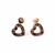 Rose Gold Plated 925 Sterling Silver Heart With Swarovski Crystals Approx 9.5mm Earrings With Loop (1 Pair)