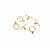 Gold Plated Base Metal Toggle Clasp with Cord Ends, 3.2mm (3pcs)
