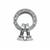 Silver Plated Base Metal CZ Clasp Ring Design, 1PC