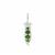 0.34cts Willow & Tig Collection: 925 Sterling Silver Peas In A Pod Charm Approx 18x7mm With 4pcs Chrome Diopside Detail 